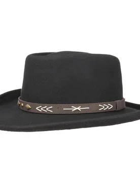 Arizo Gambler Wool Felt Hat by - black - Female - Size: XL (60-61 cm) - Conner - FashionsVida