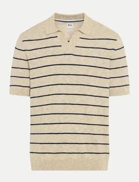 Brax Strickpoloshirt Beige L - Brax - FashionsVida