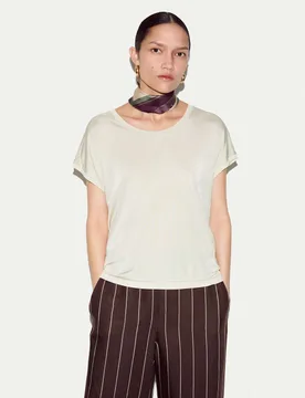 Jersey Round Neck Top Olive female - Jigsaw - FashionsVida