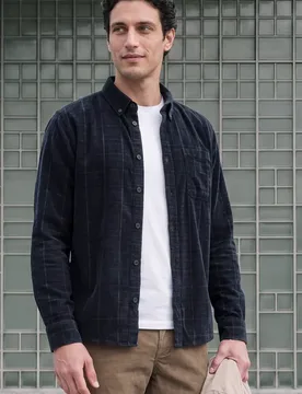 Street One Langarm Hemd mit Karomuster male Blau - Street One MEN - FashionsVida