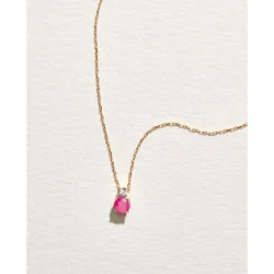 Colgante de oro con diamante y rubí