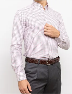 Camisa algodón de hombre soft slim en ejedrez en claro - Wickett Jones - FashionsVida