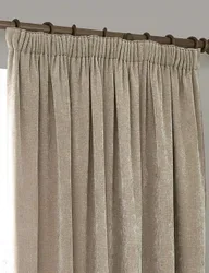 Chenille Velvet Pencil Pleat Curtains Natural