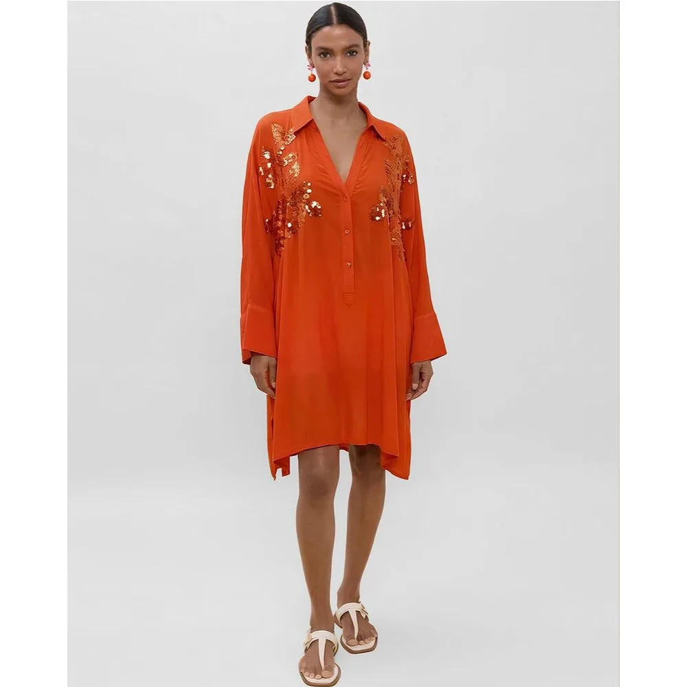 Camisa de mujer oversize con detalles a tono - Lola Casademunt - FashionsVida