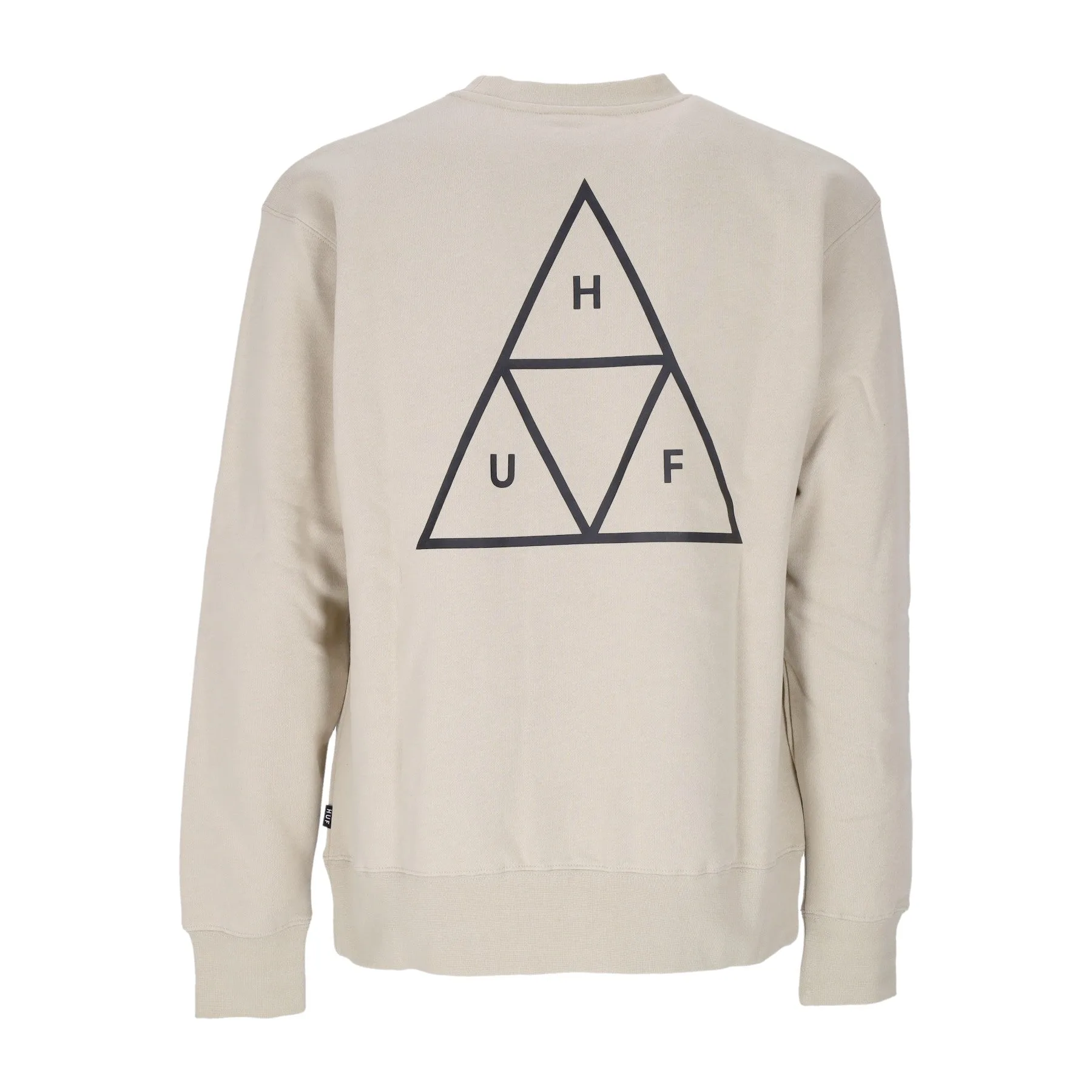 Felpa Girocollo Uomo Essentials Tt Crew Sand - Huf - FashionsVida