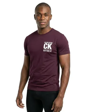 Maglietta A Maniche Corte 30s Corner Berry Glaze L - Calvin Klein - FashionsVida