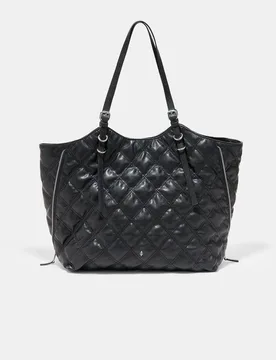 Gesteppter Shopper aus Kunstleder Schwarz OS - Stradivarius - FashionsVida