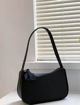 Bolso de hombro mini de unicolor, bolso pequeño de piel de PU, bolso de mano versátil y casual sencillo, bolso tipo baguette francés con gran capac - Shein - FashionsVida