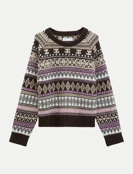 Marc O' Polo Strickpullover im Norweger-Stil Braun S - Marc O'Polo - FashionsVida