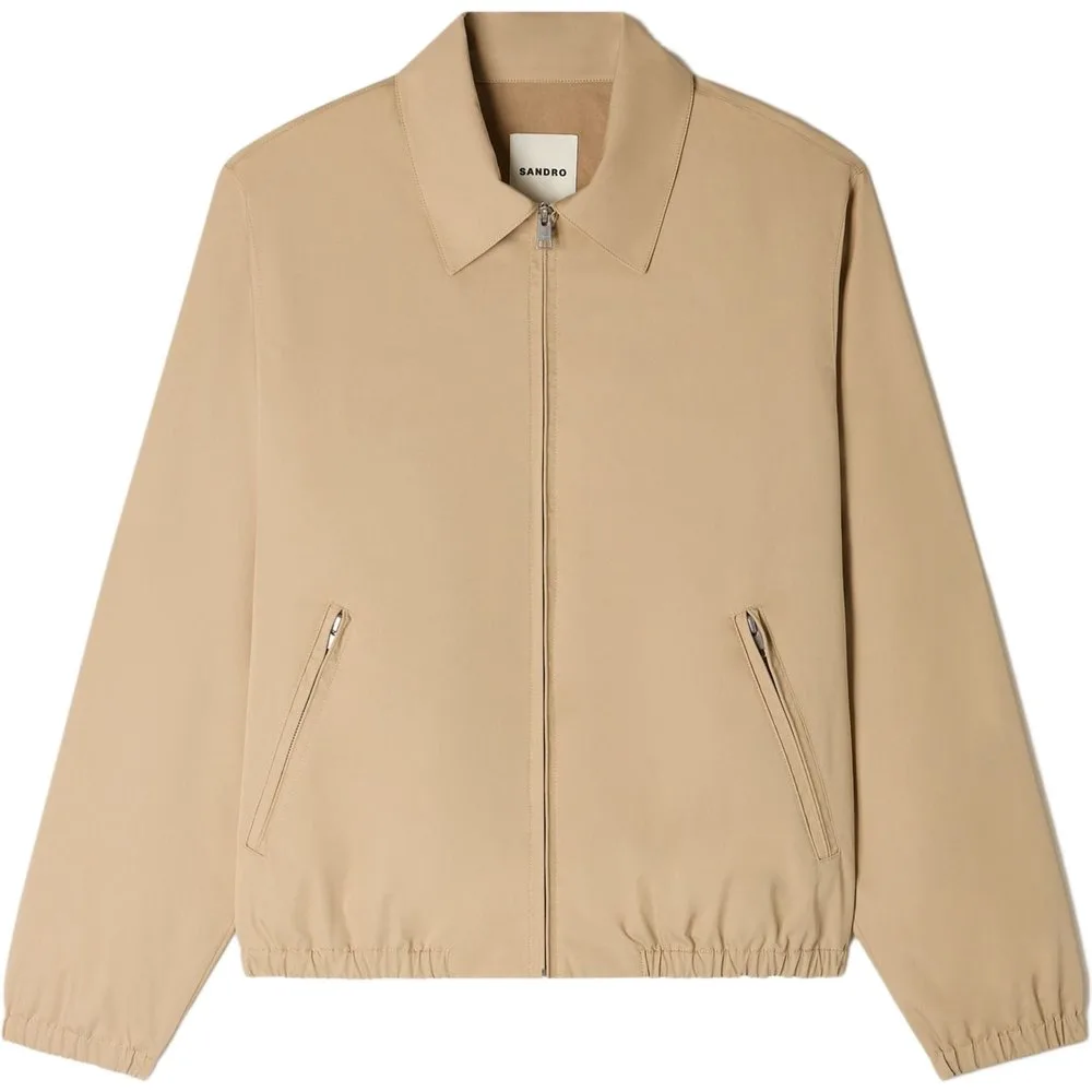 Cazadora de hombre lisa en algodón con cremallera - sandro - FashionsVida