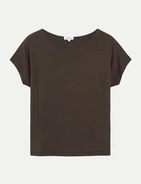 RED LABEL T-Shirt mit überschnittenen Schultern Braun 40 - S. Oliver - FashionsVida