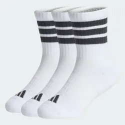 Calzettoni 3-Stripes imbottiti confezione da 3 paia bambini e bambine 25-27 White / Black / Black