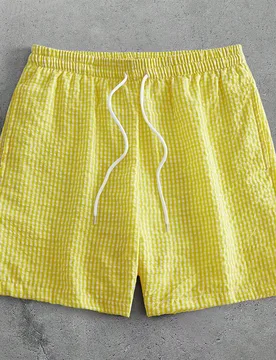Bañador de playa para hombre, casual y refrescante, a rayas azules y blancas, de pierna cuadrada, para vacaciones - Shein - FashionsVida