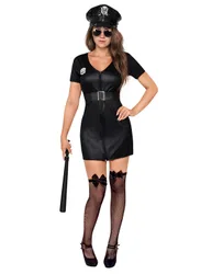 Sexy Polizistin Damenkostüm Cop schwarz
