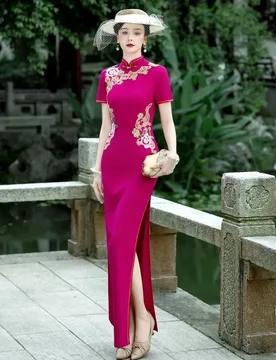 A new long elastic elegant and light performance cheongsam dress for the catwalk - Aliexpress - FashionsVida
