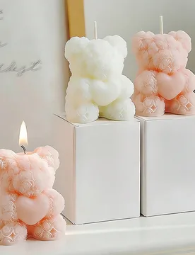 Piezas Velas aromáticas de oso de rosa - Fragancia floral frutada oriental, decoración linda y regalo hecho a mano adecuado para mujeres, aplicable - Shein - FashionsVida