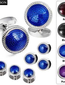 HAWSON Tuxedo studs and cufflinks set for Men, Enamel cuff links Set Gifts or Jewelry for Men, Wedding Accessories, Designed - Aliexpress - FashionsVida