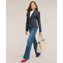 Blazer de mujer de un botón con solapas con ajuste regular
