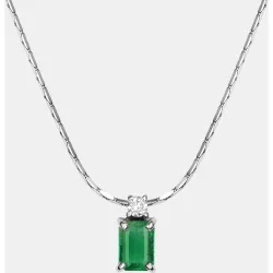 Colgante de oro con diamante y esmeralda