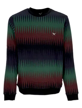 Felpa Girocollo Uomo Vintachi Crew Black/red - Iriedaily - FashionsVida