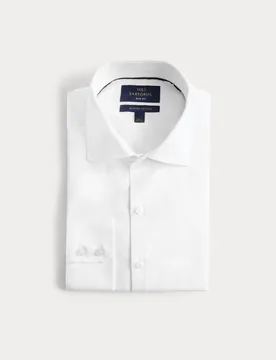 Slim Fit Luxury Egyptian Cotton Shirt White male - M&S SARTORIAL - FashionsVida
