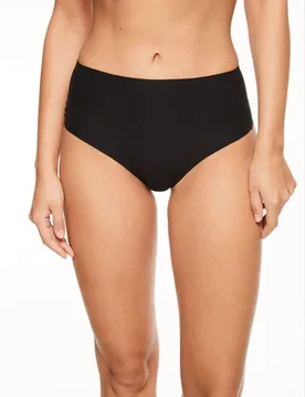 Womens Softstretch High Waist Thong - Black Nylon - One Size - Chantelle - FashionsVida