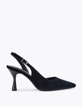 Velvet Stiletto Heel Pointed Court Shoes Blue female - Kurt geiger - FashionsVida