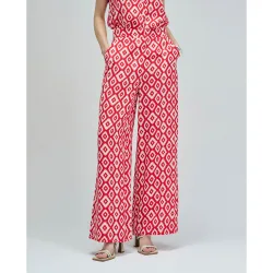 Pantalones regular fit con estampado de mujer