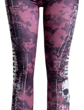 Rock Leggings - Leggings with Skull Print - S bis XXL - für Damen - Größe XL - rot - Frauen - female - Rock Rebel by EMP - FashionsVida