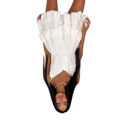 Europe America 2026 Spring and Summer New Irregular White Lace Splicing Suspender Dress Women's Commuting Waist Thin Inner Skirt