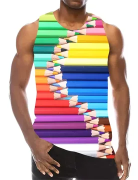 Summer Quick Dry Running Mens Vest Summer Sports Colored Vest Colorful Sleeveless Pattern Men'S Vest Big T Shirts - Aliexpress - FashionsVida