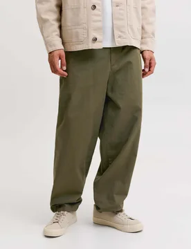 Barrel Fit Pure Cotton Chinos Green male - Jack & jones - FashionsVida