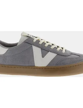 Zapatillas deportivas unisex barefoot de serraje con piezas en contraste y suela caramelo - Victoria - FashionsVida