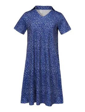 Hemdblusen-Kleid „Cordula“ blau weiss S Damen - wedolina - FashionsVida