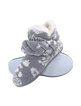 Women's Knitted Fleece Slippers Booties - - Size: 8 - Dunlop - FashionsVida