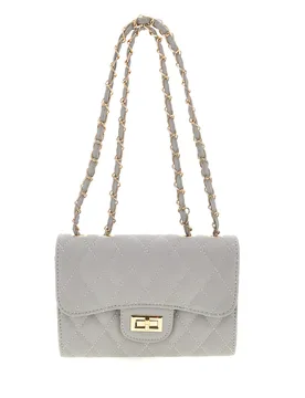 Borsa Grigia Trapuntata con Tracolla a Catena TALIA - PRIMA RIGA - FashionsVida