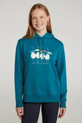 Great British Weather Womens Regular Fit Hoodie - Teal - Teal - Size: 12