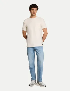 T-Shirt mit Brusttasche Weiß L - Tom Tailor Denim - FashionsVida