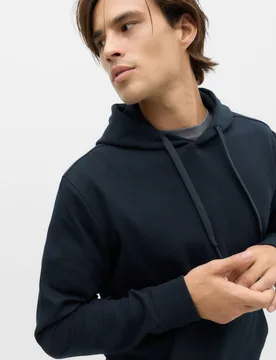 Ultimate Cotton Rich Hoodie Navy male - M&S - FashionsVida