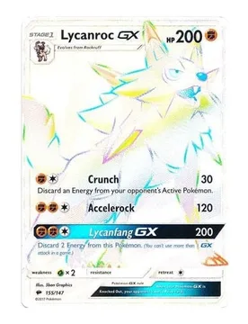 Pokemon SM Burning Shadows 155/147 Lycanroc GX (Rainbow Rare) - Pokémon - FashionsVida