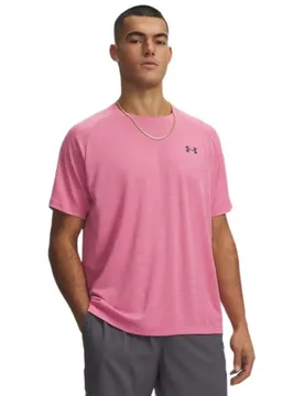 T-shirt à Manches Courtes Tech Textured Pink / Castlerock 2XL - Under armour - FashionsVida