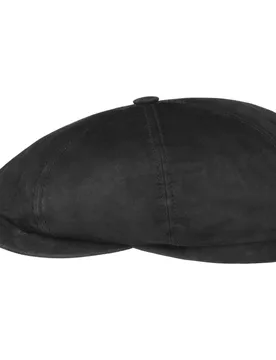 Hatteras Goat Suede Flat Cap by - black - Female - Size: 62 cm - Stetson - FashionsVida