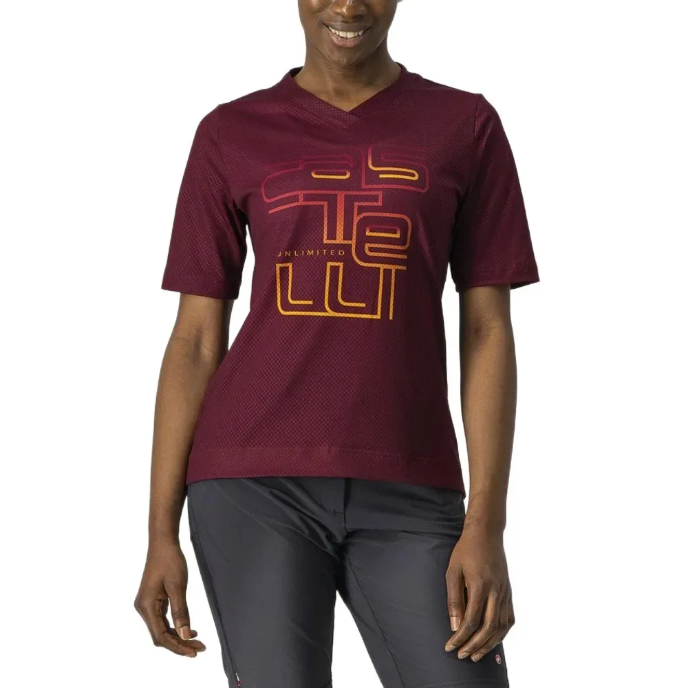 Maglietta A Maniche Corte Trail Tech Bordeaux - Castelli - FashionsVida