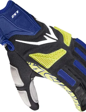 Guanti Moto RAVIN MAN Blu Giallo H-Vision taglia M - LS2 - FashionsVida