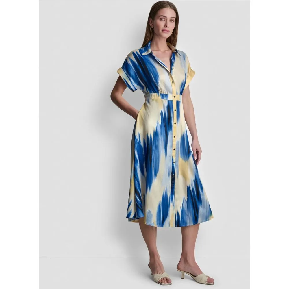 Vestido camisero con estampado abstracto - DKNY - FashionsVida