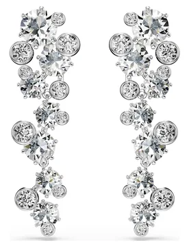 Orecchini pendenti Constella, Taglio misto, Bianchi, Placcato rodio OS - Swarovski - FashionsVida