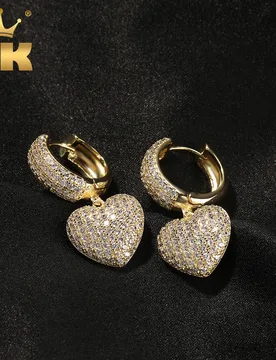THE BLING KING Crystal Heart Drop Earrings Iced Out Cubic Zirconia Statement Earring Delicate Jewelry For Women Love Gifts - Aliexpress - FashionsVida