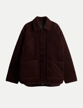 Cordjacke Hekordi mit Diamant Steppung Braun 38 - Opus - FashionsVida