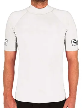Rash Guard Manches Courtes Comp White S - Ocean & Earth - FashionsVida