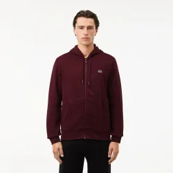 Mens Zip Up Sweatshirt Bordeaux - Bordo Cotton - Size Medium